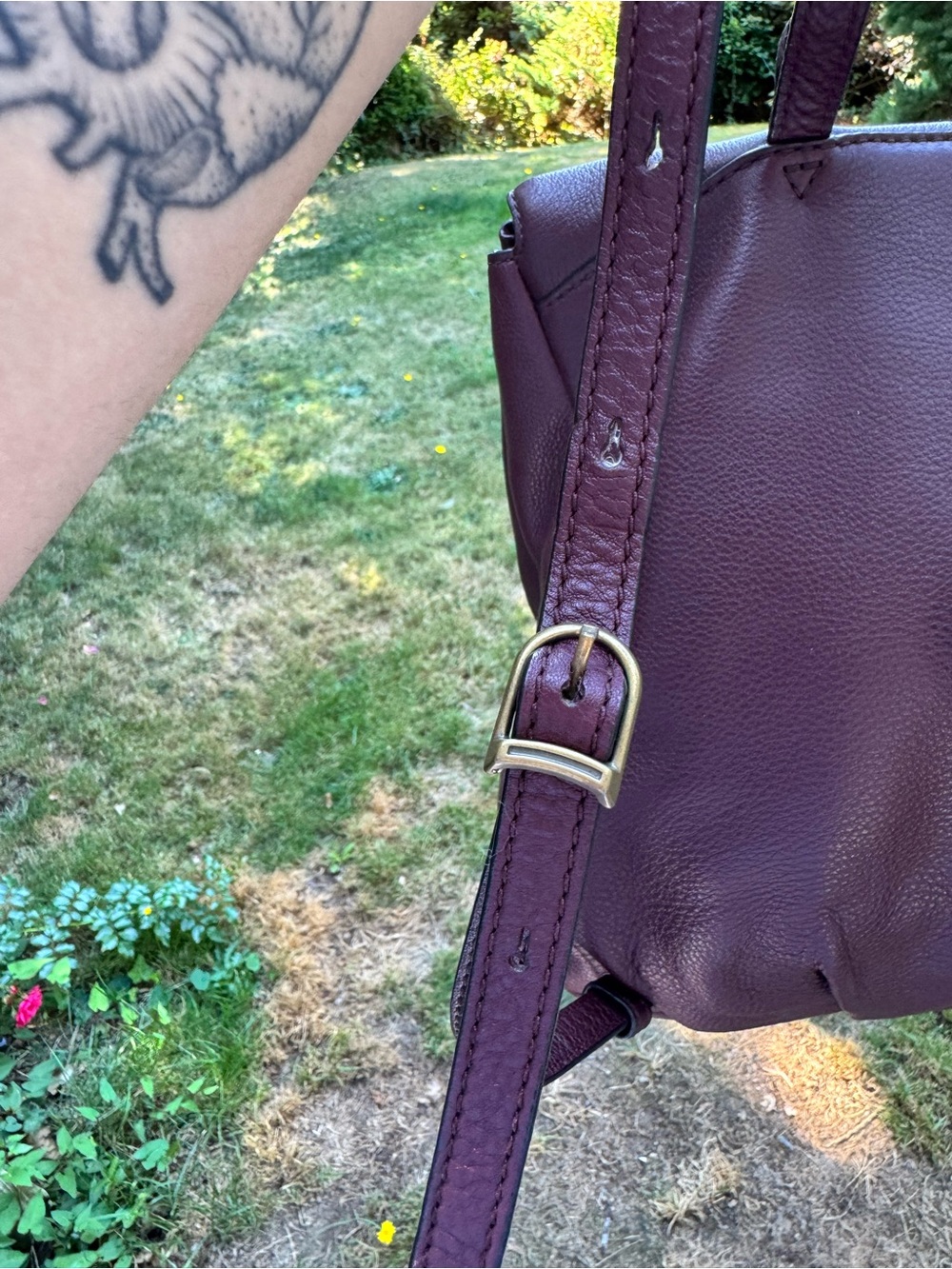 Marc Jacobs Burgundy Pebbled Leather Backpack Purse - Picture 6 of 8